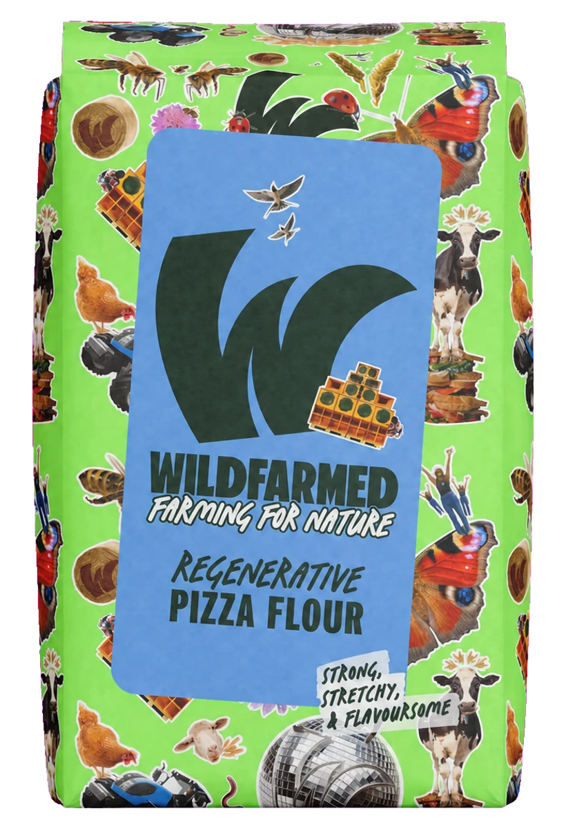 Grüne Packung Wildfarmed Regenerative Pizza Flour
